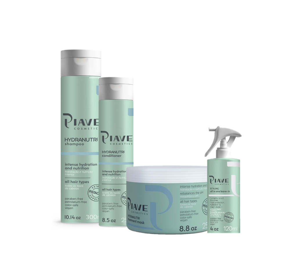 Kit HydraNutri Completo: Shampoo, Condicionador, Máscara e Leave-in